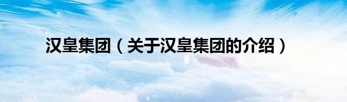 汉皇集团（关于汉皇集团的介绍）