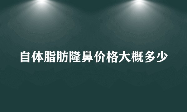 自体脂肪隆鼻价格大概多少