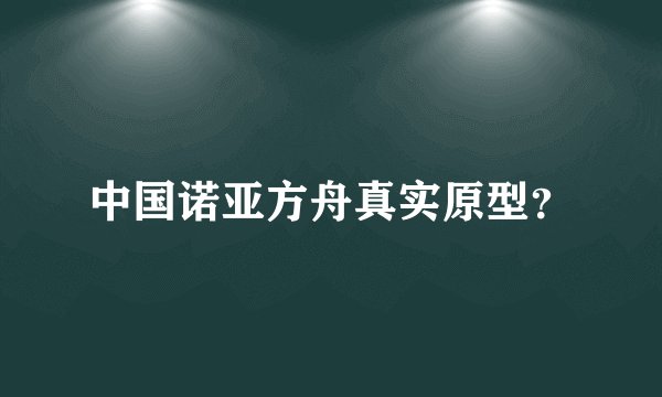 中国诺亚方舟真实原型？