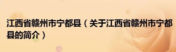 江西省赣州市宁都县(关于江西省赣州市宁都县的简介)