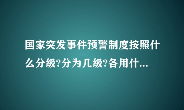 国家突发事件预警制度按照什么分级?分为几级?各用什么颜色标示?
