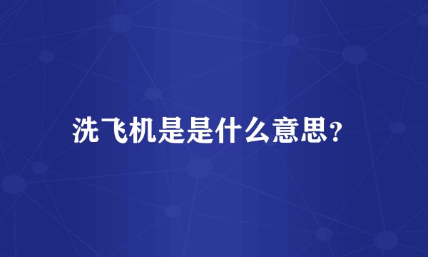 洗飞机是是什么意思？
