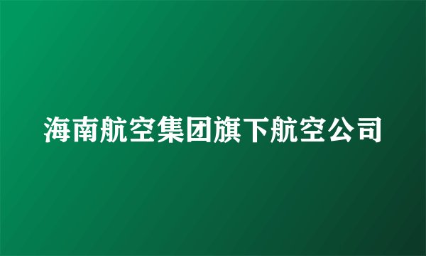 海南航空集团旗下航空公司
