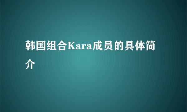 韩国组合Kara成员的具体简介