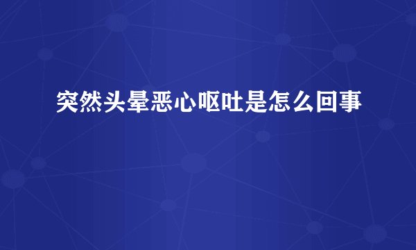 突然头晕恶心呕吐是怎么回事