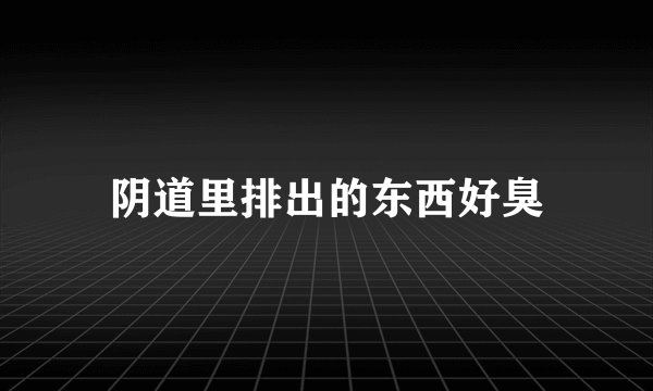 阴道里排出的东西好臭