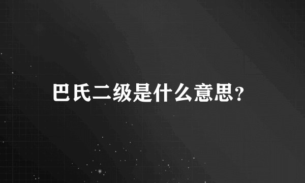 巴氏二级是什么意思？