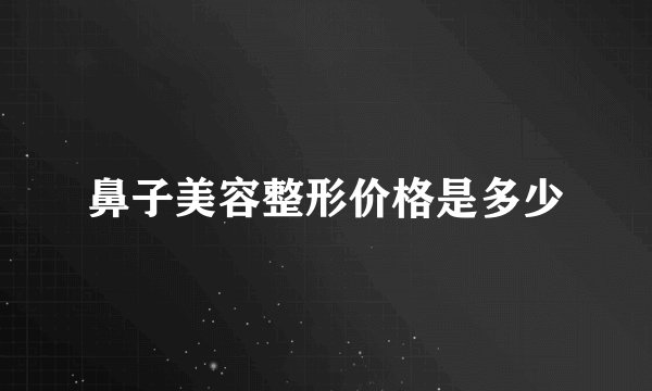 鼻子美容整形价格是多少