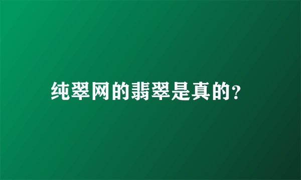 纯翠网的翡翠是真的？