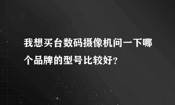我想买台数码摄像机问一下哪个品牌的型号比较好？