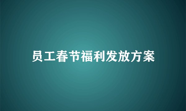 员工春节福利发放方案
