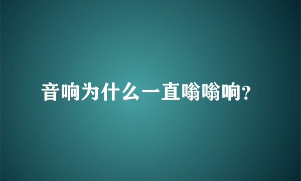 音响为什么一直嗡嗡响？