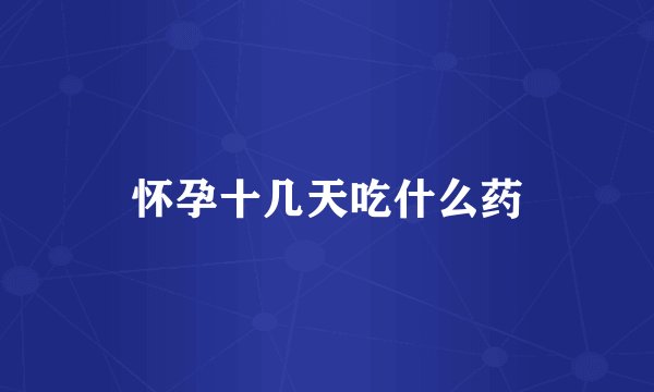 怀孕十几天吃什么药