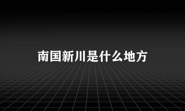 南国新川是什么地方
