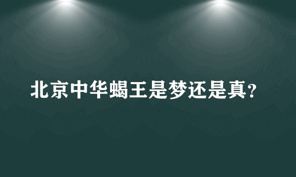 北京中华蝎王是梦还是真？