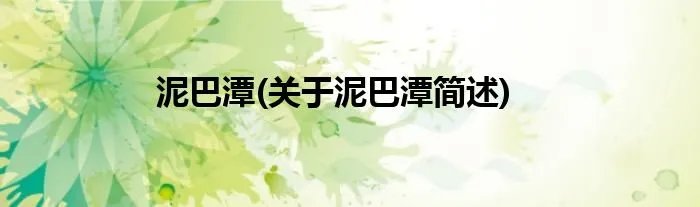 泥巴潭(关于泥巴潭简述)