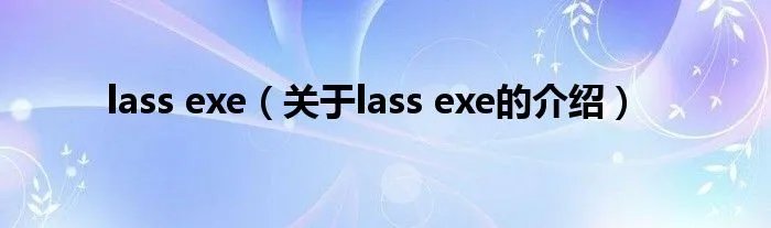 lass exe（关于lass exe的介绍）