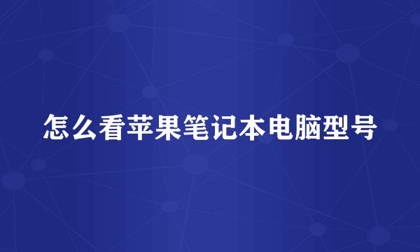 怎么看苹果笔记本电脑型号