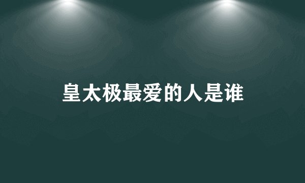 皇太极最爱的人是谁