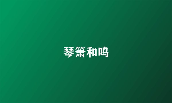 琴箫和鸣