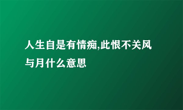 人生自是有情痴,此恨不关风与月什么意思