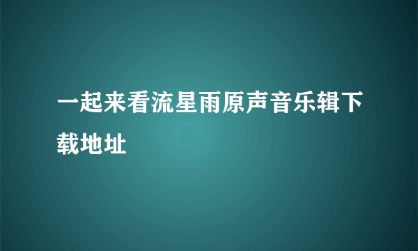 一起来看流星雨原声音乐辑下载地址