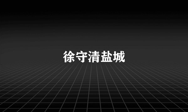 徐守清盐城