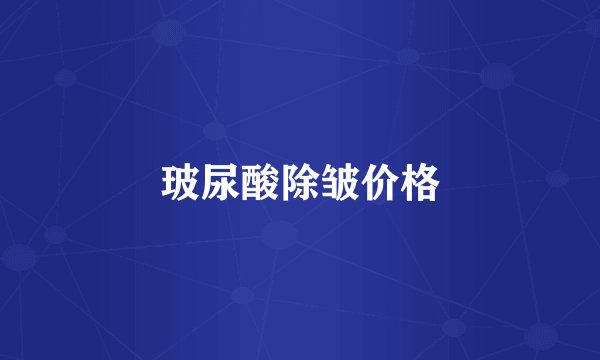 玻尿酸除皱价格