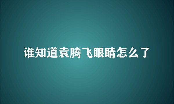 谁知道袁腾飞眼睛怎么了
