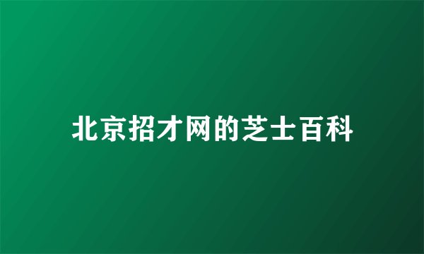 北京招才网的芝士百科