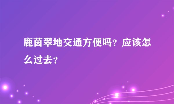 鹿茵翠地交通方便吗?应该怎么过去?