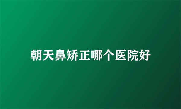 朝天鼻矫正哪个医院好