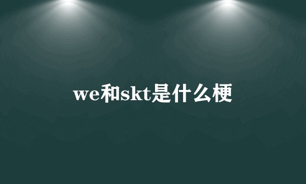 we和skt是什么梗