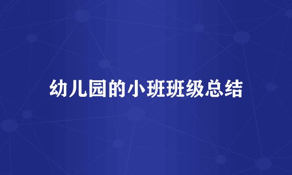 幼儿园的小班班级总结