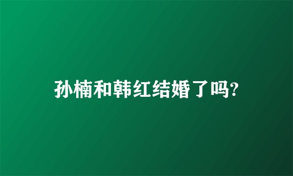 孙楠和韩红结婚了吗?