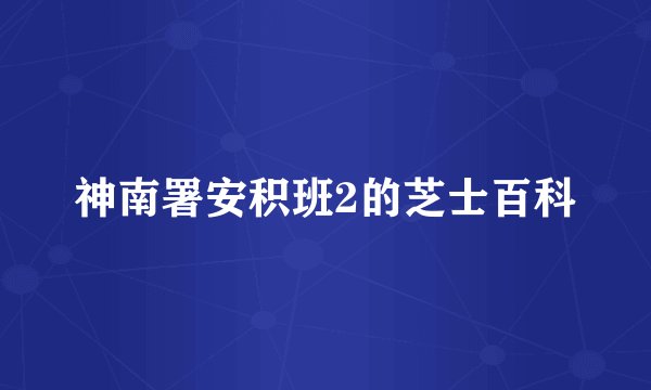 神南署安积班2的芝士百科