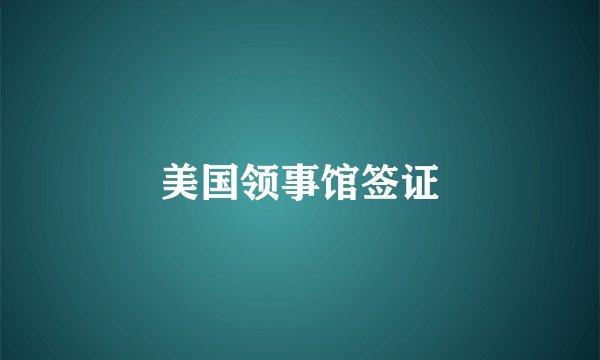 美国领事馆签证