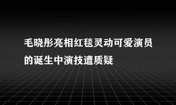 毛晓彤亮相红毯灵动可爱演员的诞生中演技遭质疑