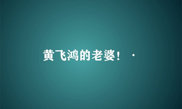黄飞鸿的老婆!·
