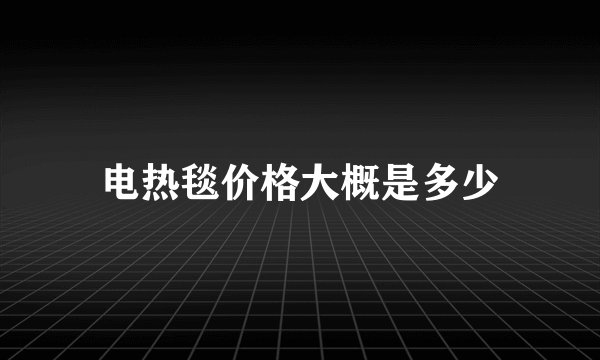 电热毯价格大概是多少