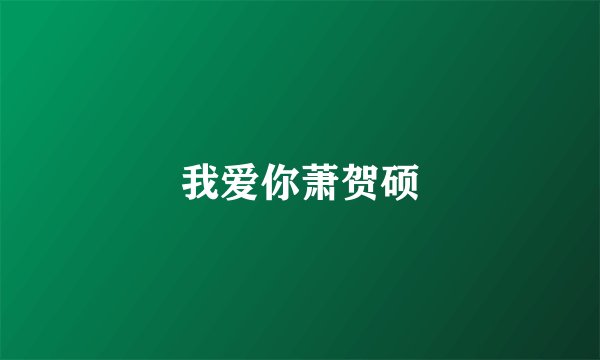 我爱你萧贺硕