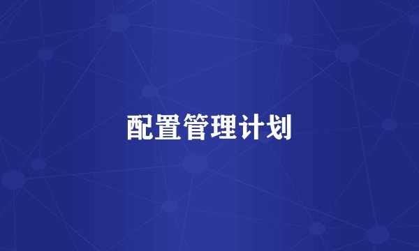 配置管理计划