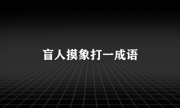 盲人摸象打一成语