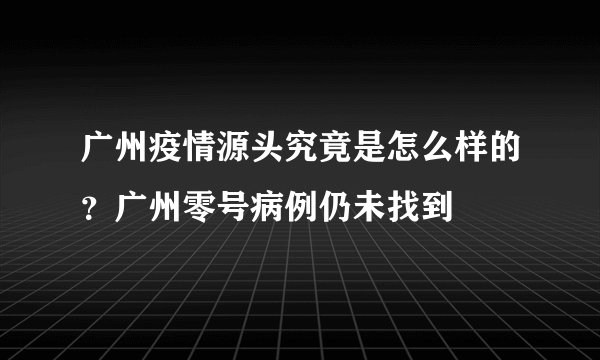 广州疫情源头究竟是怎么样的?广州零号病例仍未找到