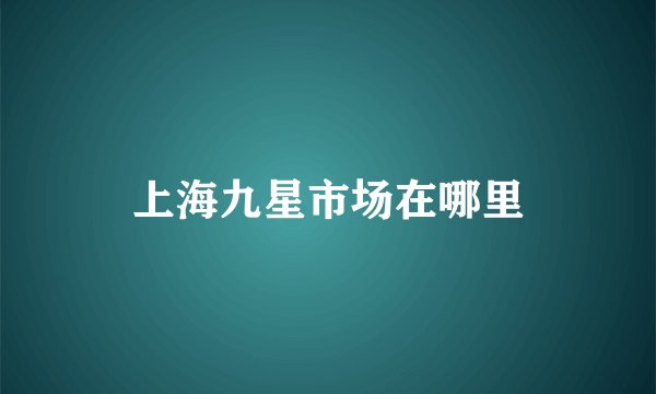 上海九星市场在哪里