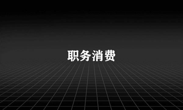 职务消费