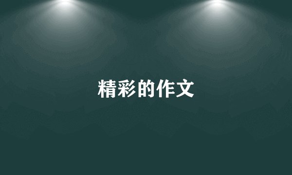 精彩的作文