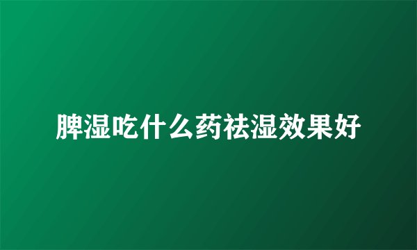 脾湿吃什么药祛湿效果好