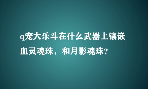q宠大乐斗在什么武器上镶嵌血灵魂珠，和月影魂珠？