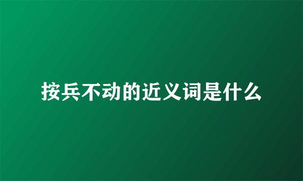 按兵不动的近义词是什么